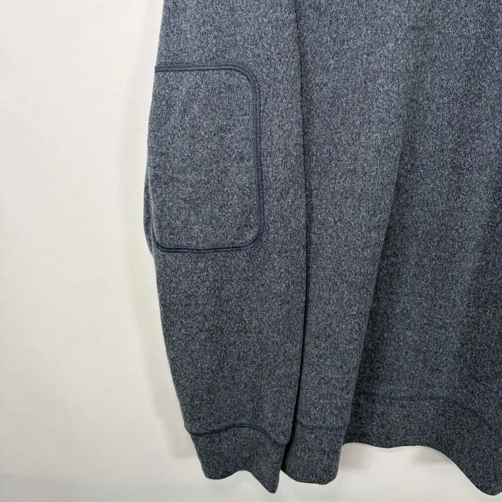 Greg Norman 1/4 Zip Pullover Sweater Mens Size Large Navy Blue Golf Collar Logo